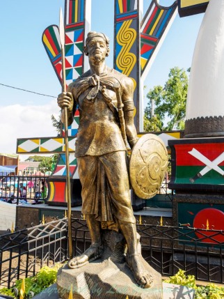 A statue of Kachin ancestors.